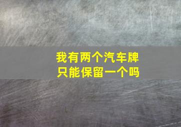 我有两个汽车牌 只能保留一个吗